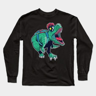 dinosaur back to school Long Sleeve T-Shirt